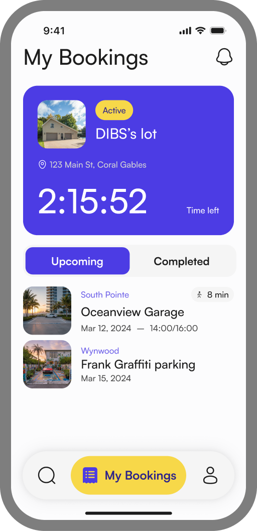 DIBS App Interface